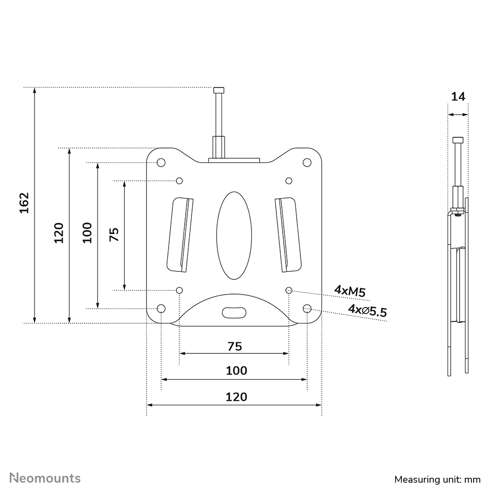 Neomounts WL15-633BL1 Tablet wall mount - Max. 3 kg | 6,6 lbs - fixed